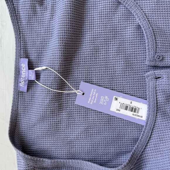 FLORENCE BY MILLS SOFTIE RIB CARDI SIZE SMALL LAVENDER SHADE NEW WITH TAGS - Picture 2 of 4